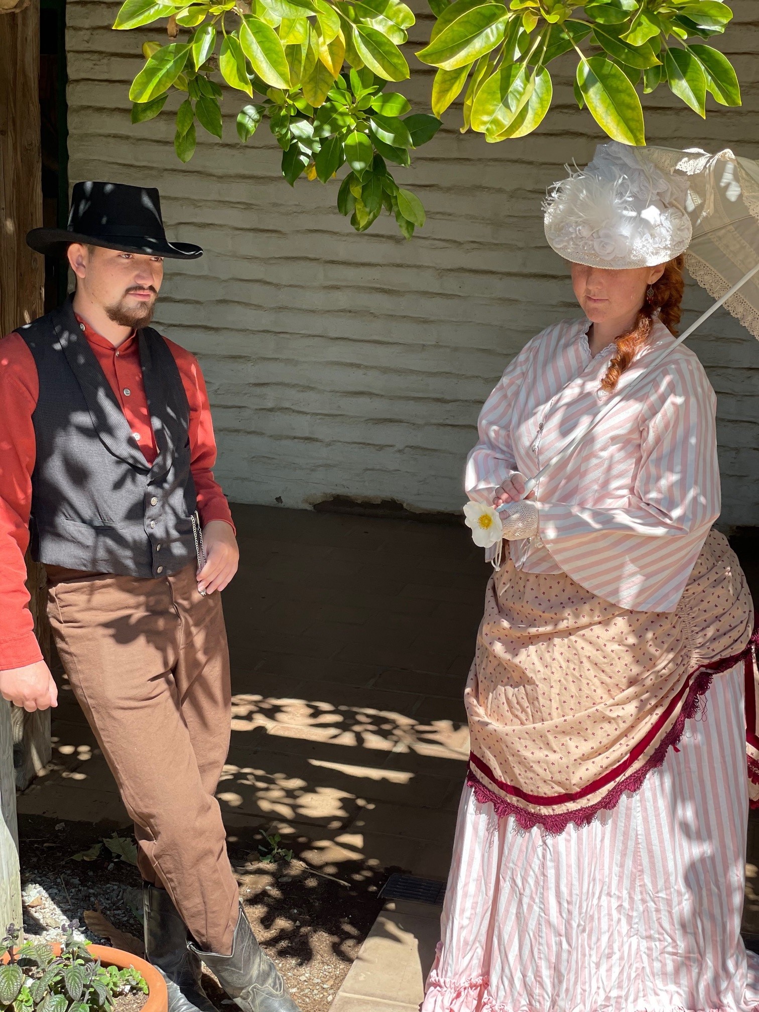 Photo of a man and a woman in American Period clothing from the later 1800s
